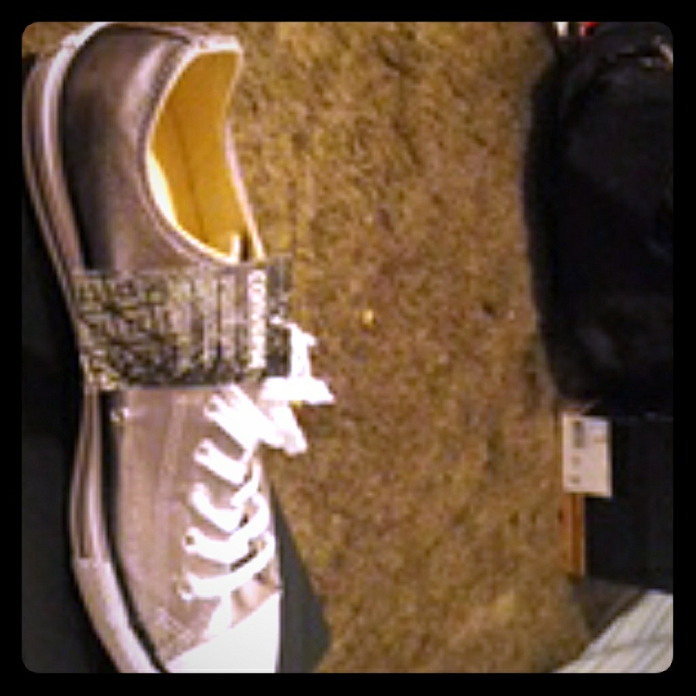 2 pairs of silver converse size 12 men/ 14 women